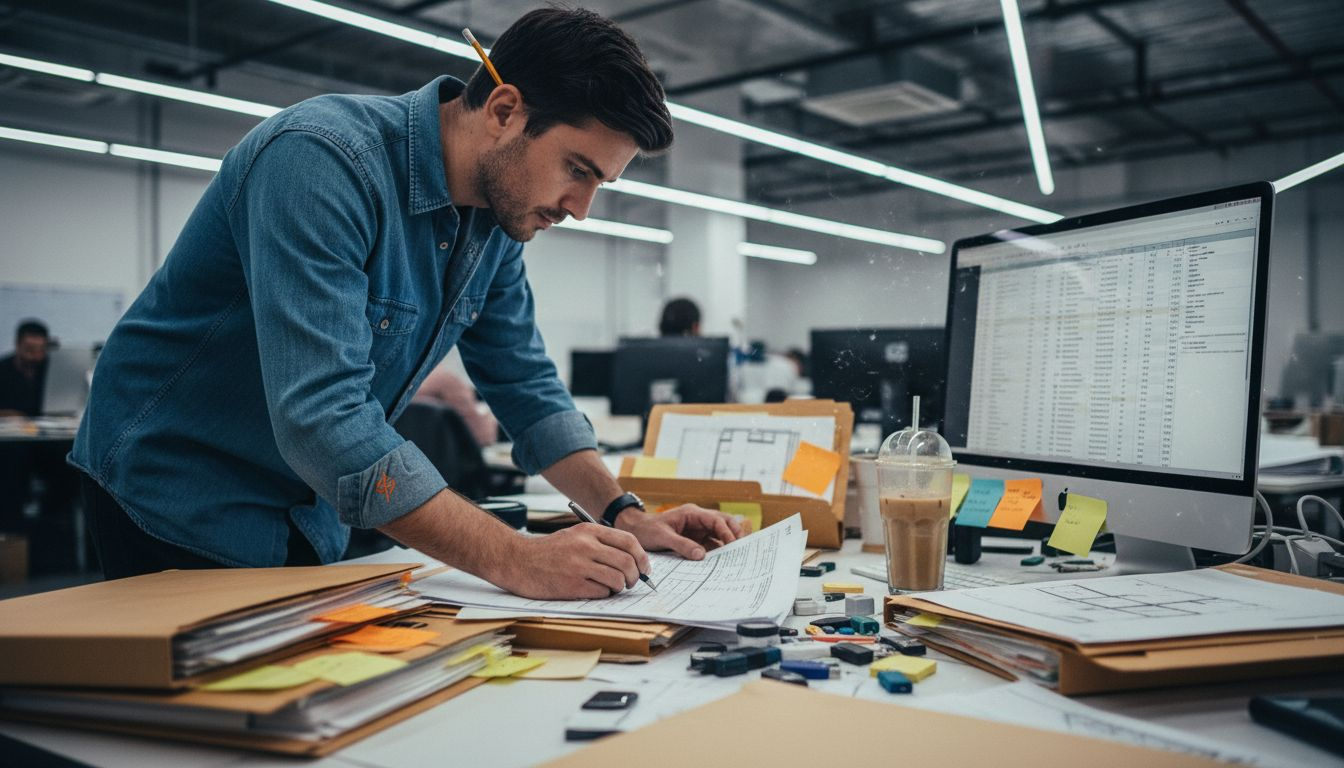 Architect reviewing digital asset checklist