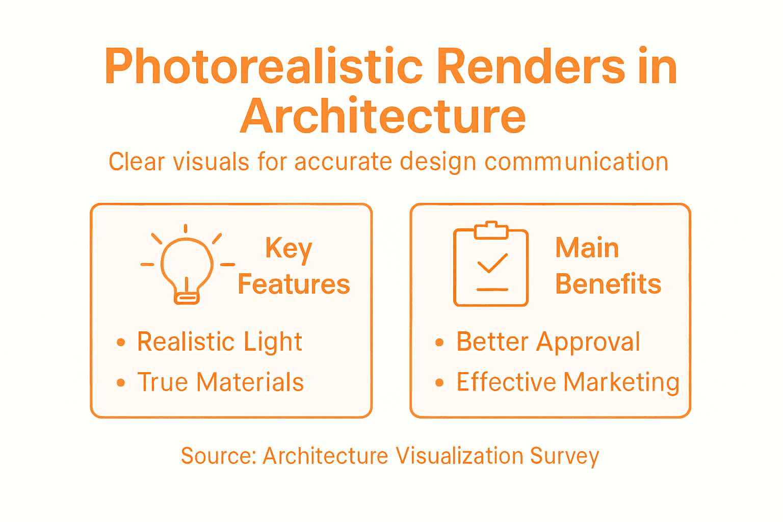 Infographic on photorealistic architecture rendering benefits