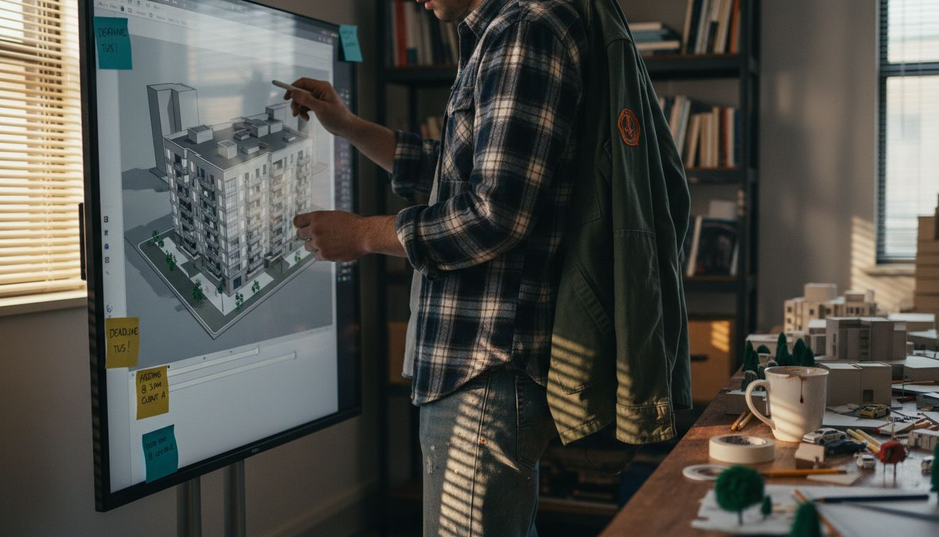 Architect uses digital display for 3D model