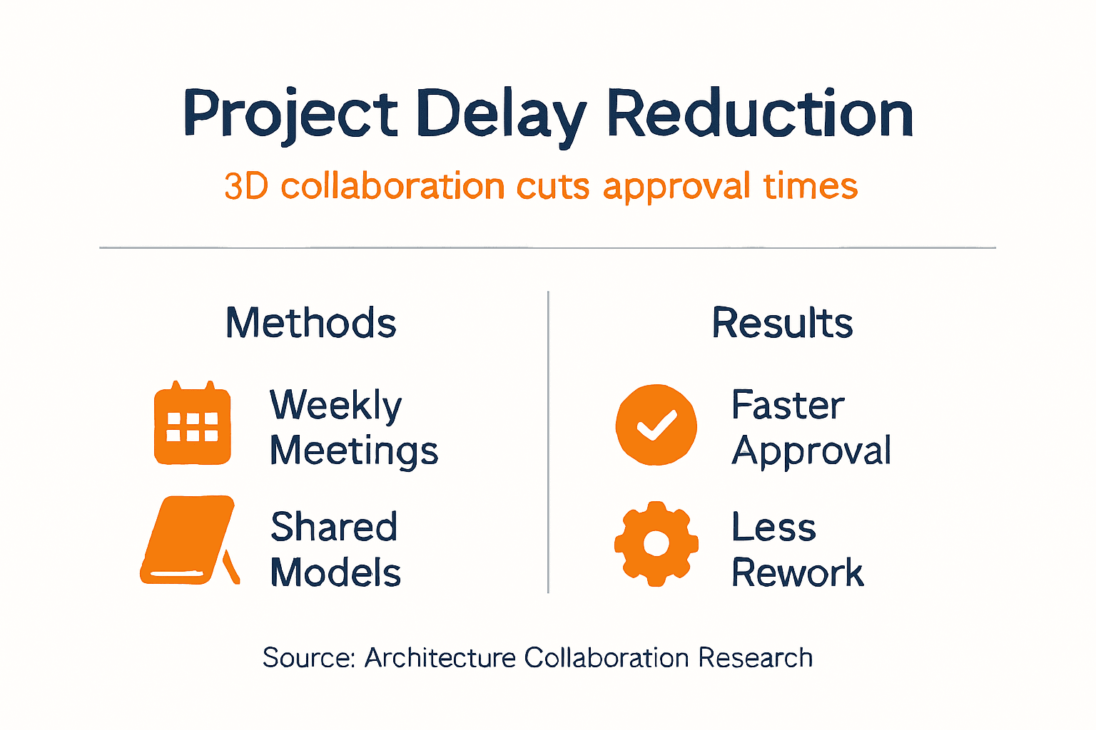 Infographic visualizing delay reduction and collaboration gains