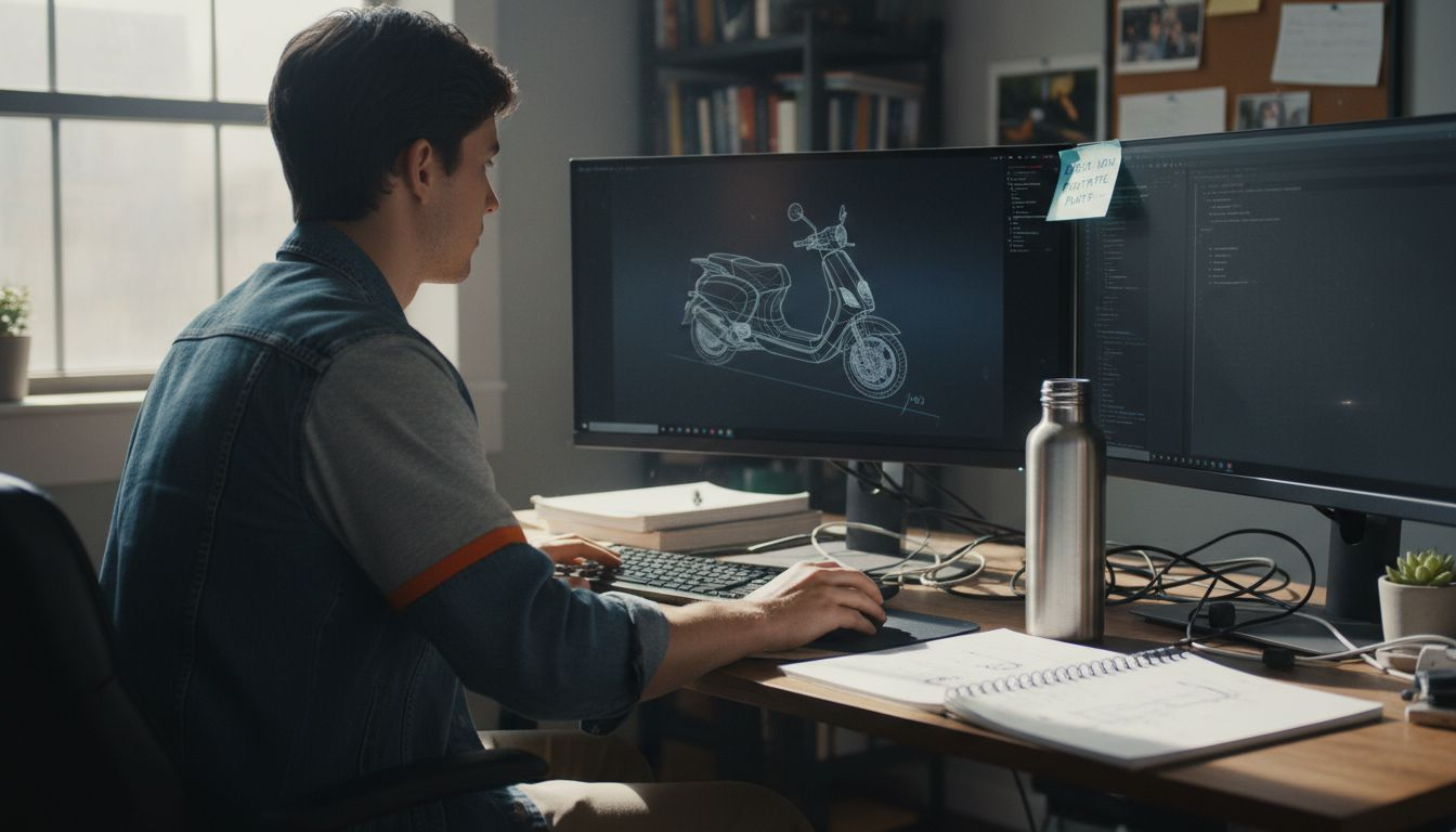 Engineer reviews interactive 3D product model