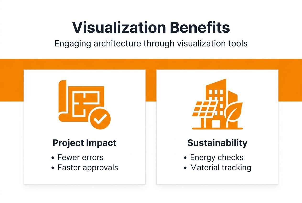 Infographic showing key benefits of visualization in architecture