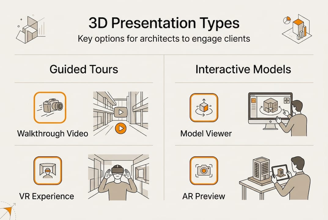 Infographic compares types of 3D presentations