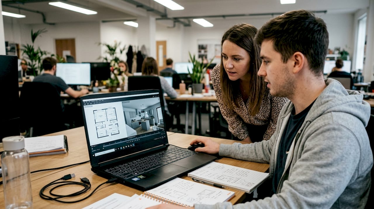 Designer showing real-time 3D walkthrough