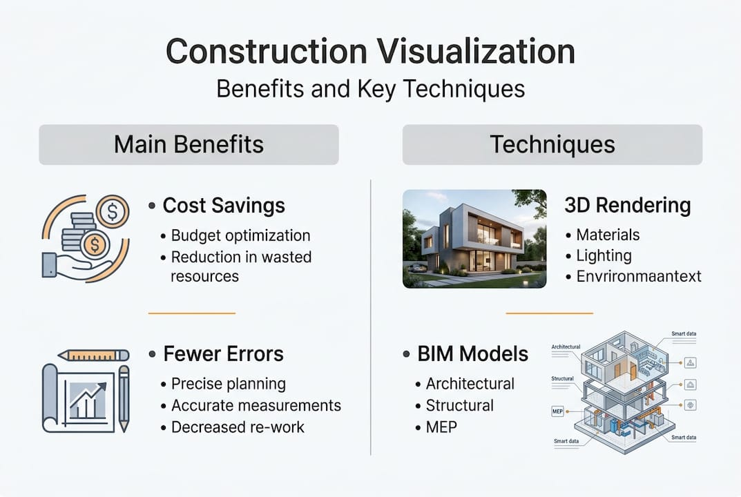Infographic on visualization benefits and techniques