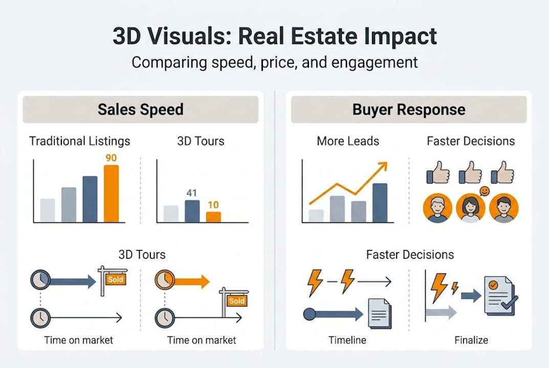 Infographic compares 3D tours and sales outcomes