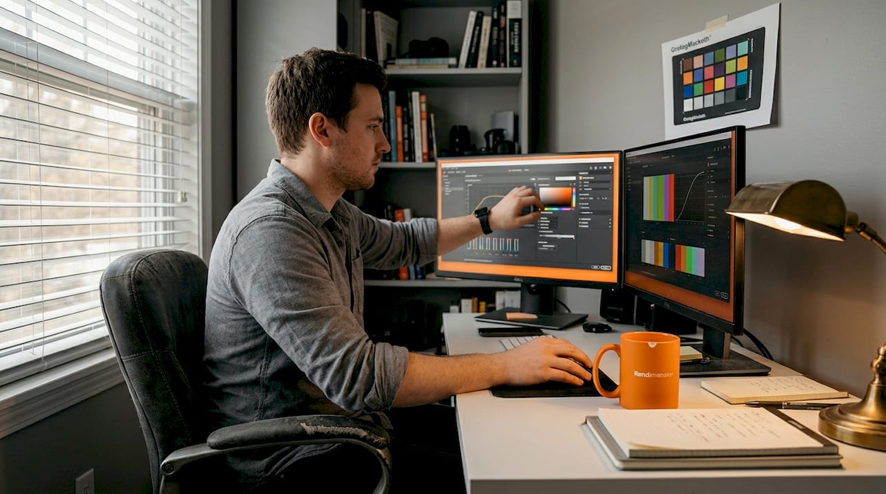 How to prepare your project for stunning visualization results 1 Designer adjusting lighting for 3D visualization