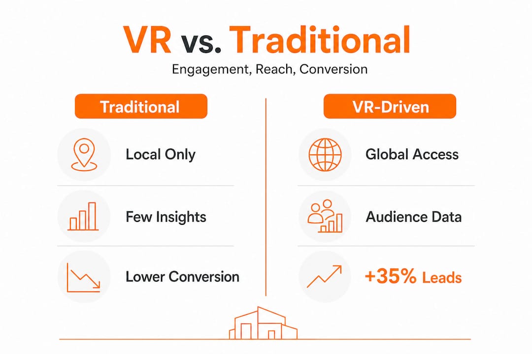 Infographic comparing VR and traditional development