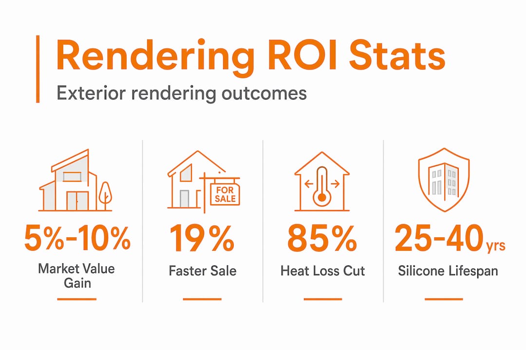 Infographic showing key exterior rendering statistics