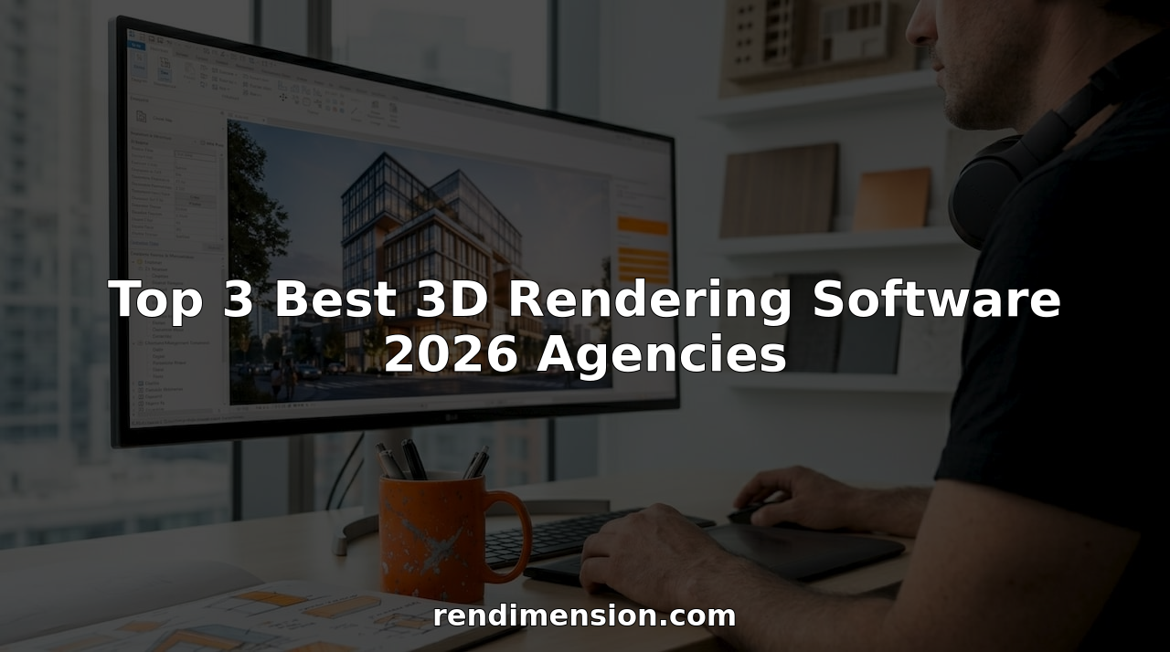 3D artist working at software studio desk