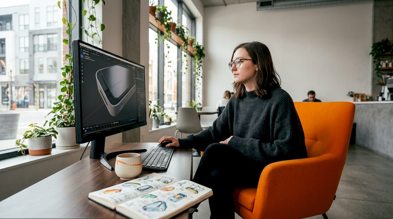 3D artist perfects model with realistic flaws