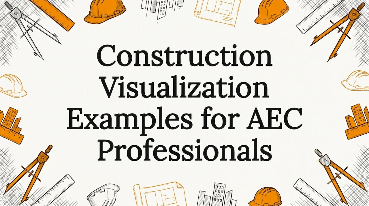 Decorative title card illustration with architectural tools