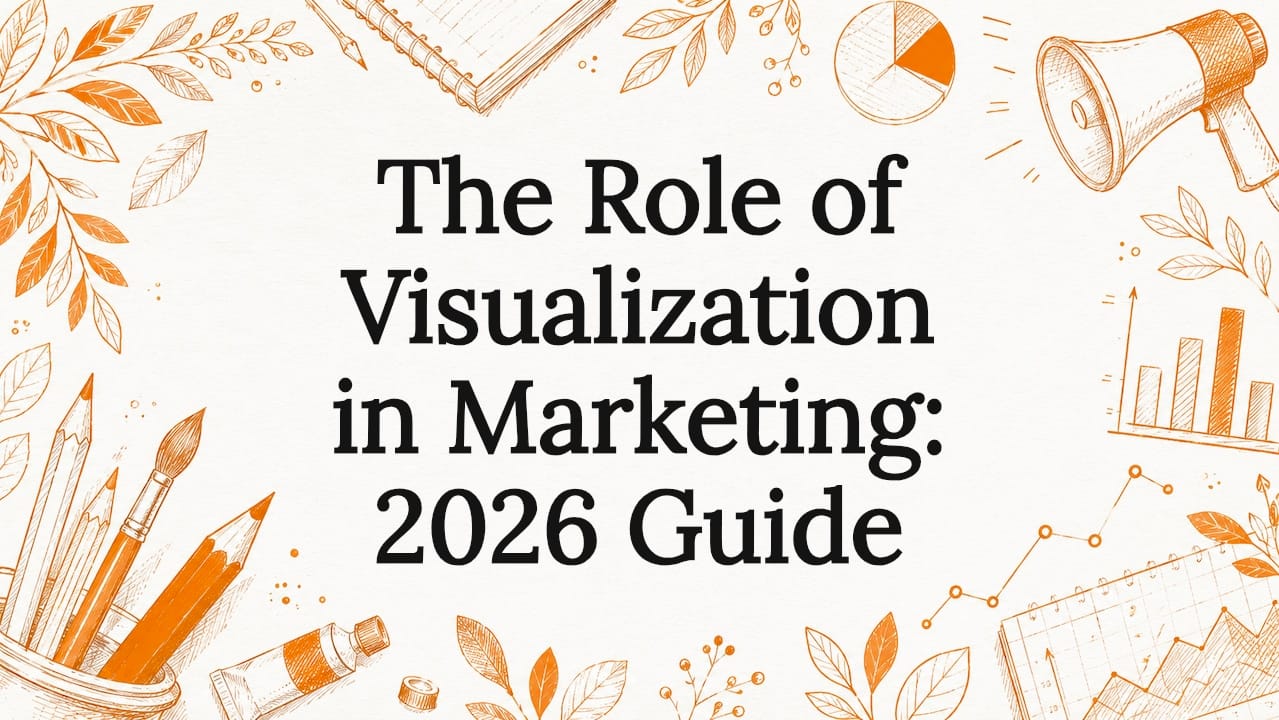 Decorative title card illustration for marketing visualization