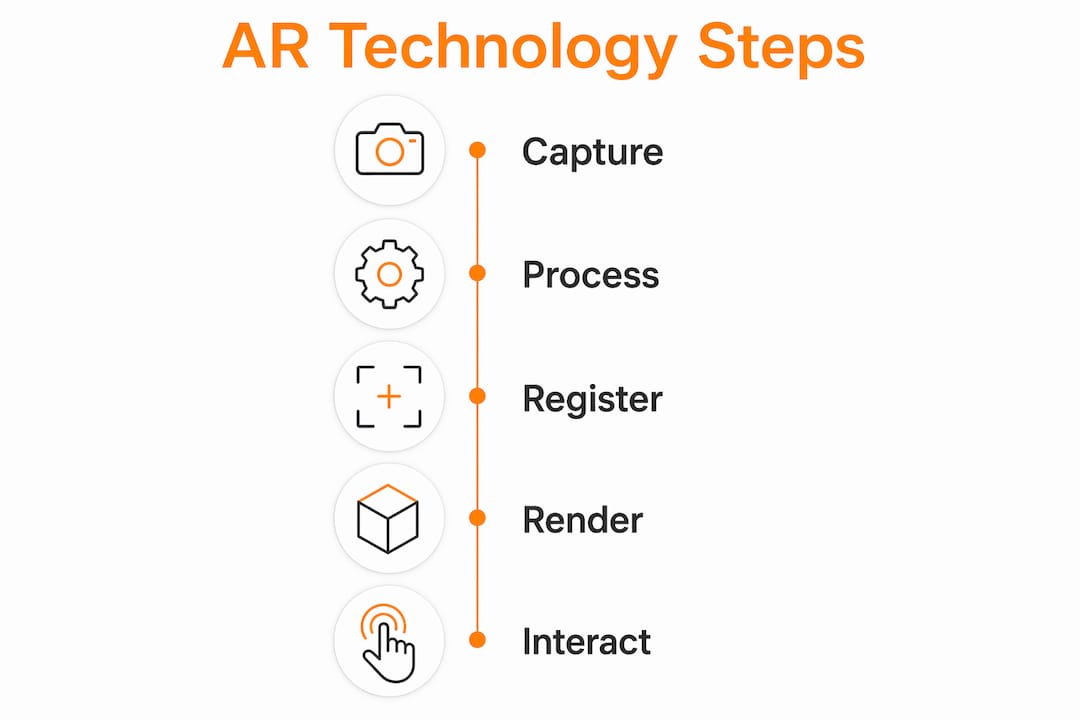 Infographic showing AR visualization technology steps