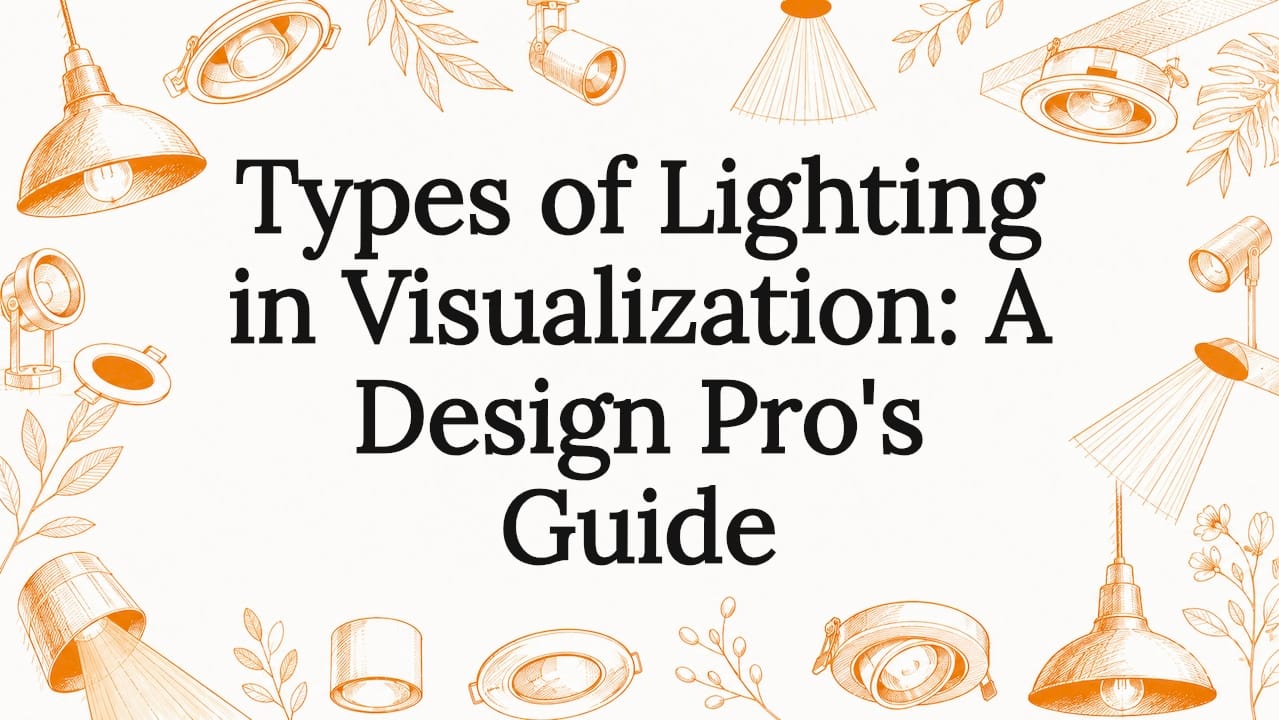 Illustrated decorative title card for lighting article