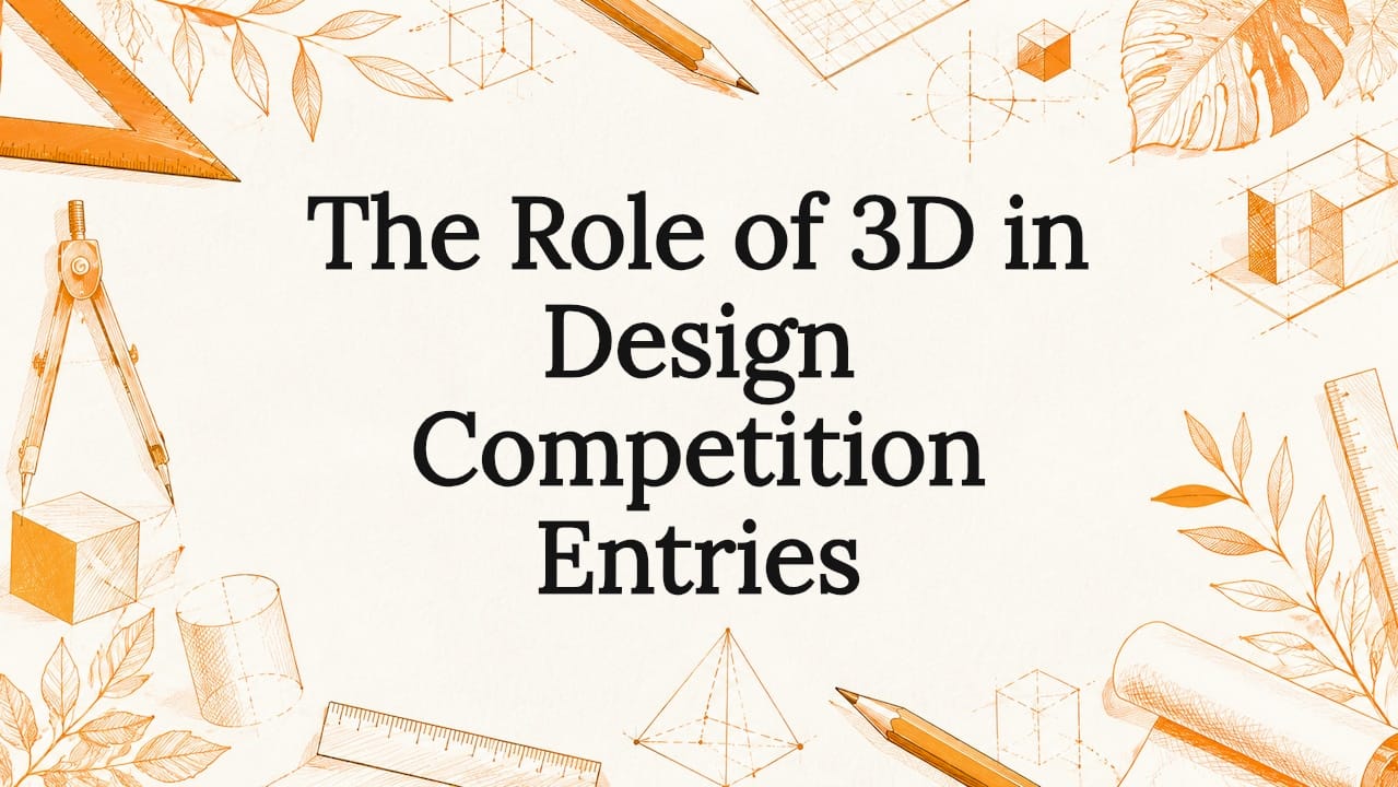 Decorative 3D design competition title card