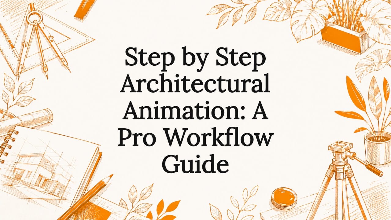 Decorative title card illustration with architectural tools and botanicals