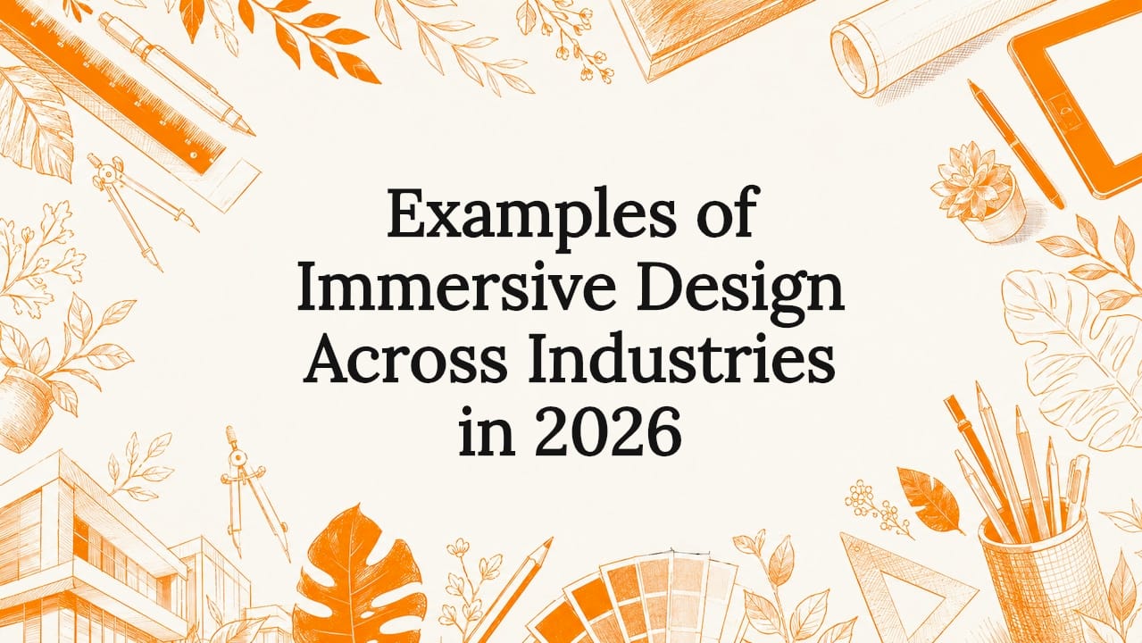 Decorative immersive design title card illustration