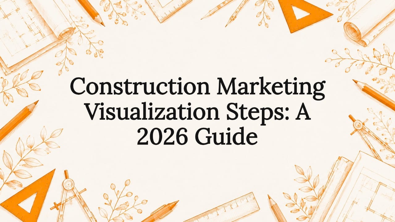 Decorative hand-drawn construction marketing title card