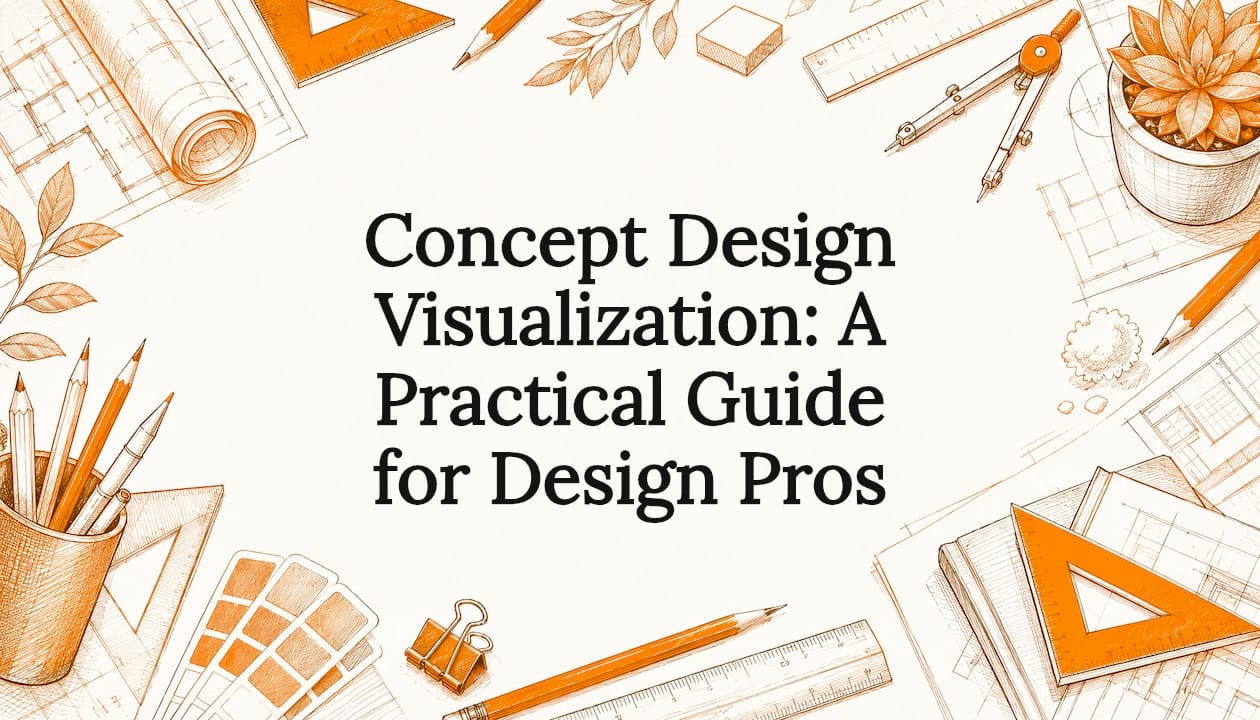 Decorative concept design visualization title card illustration