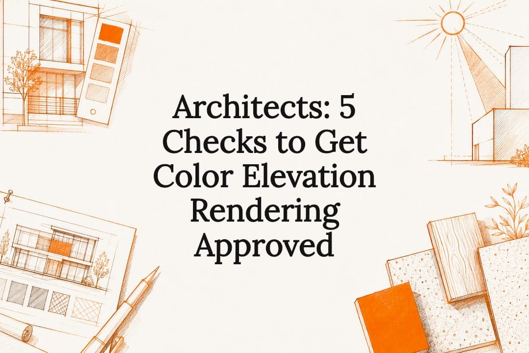 Color elevation rendering approval title card
