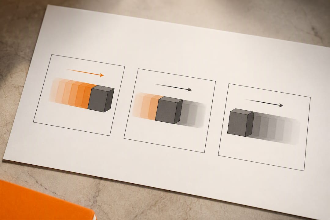 Illustration comparing shutter offset blur