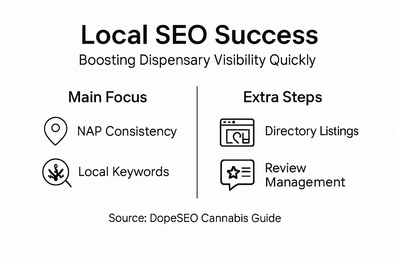 Infographic with local SEO strategies overview