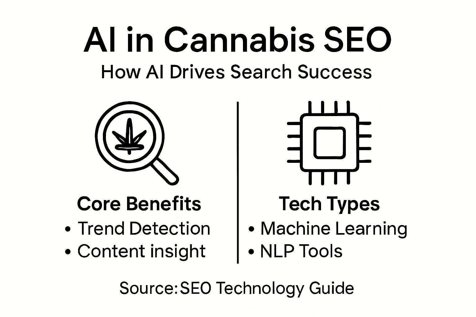 Infographic on AI and SEO for cannabis brands