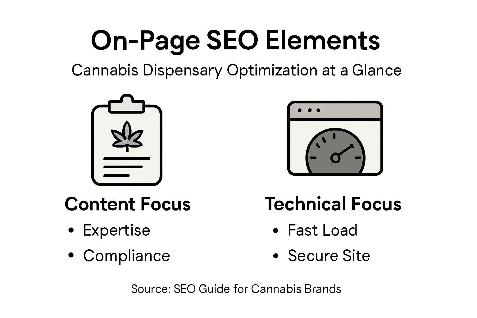 Infographic of SEO focus for cannabis sites