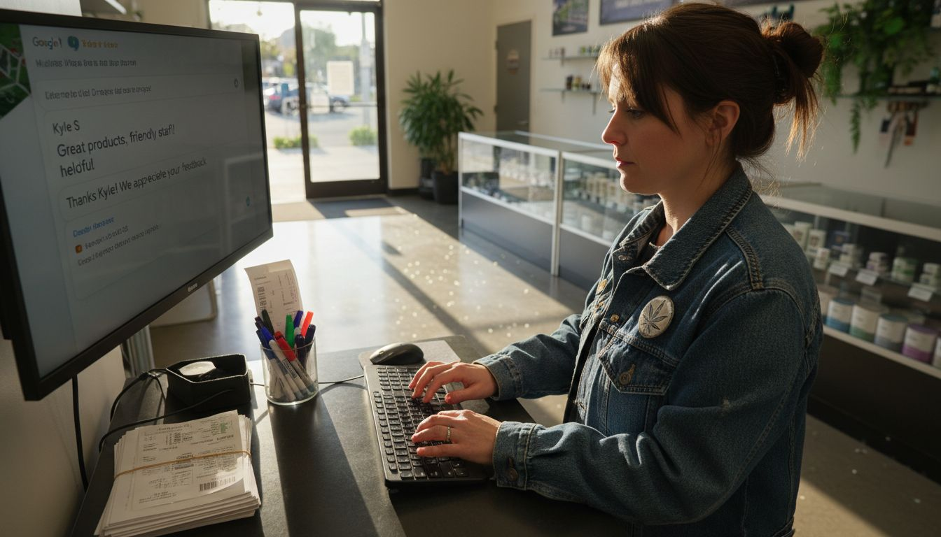 Staff updating Google Maps customer reviews