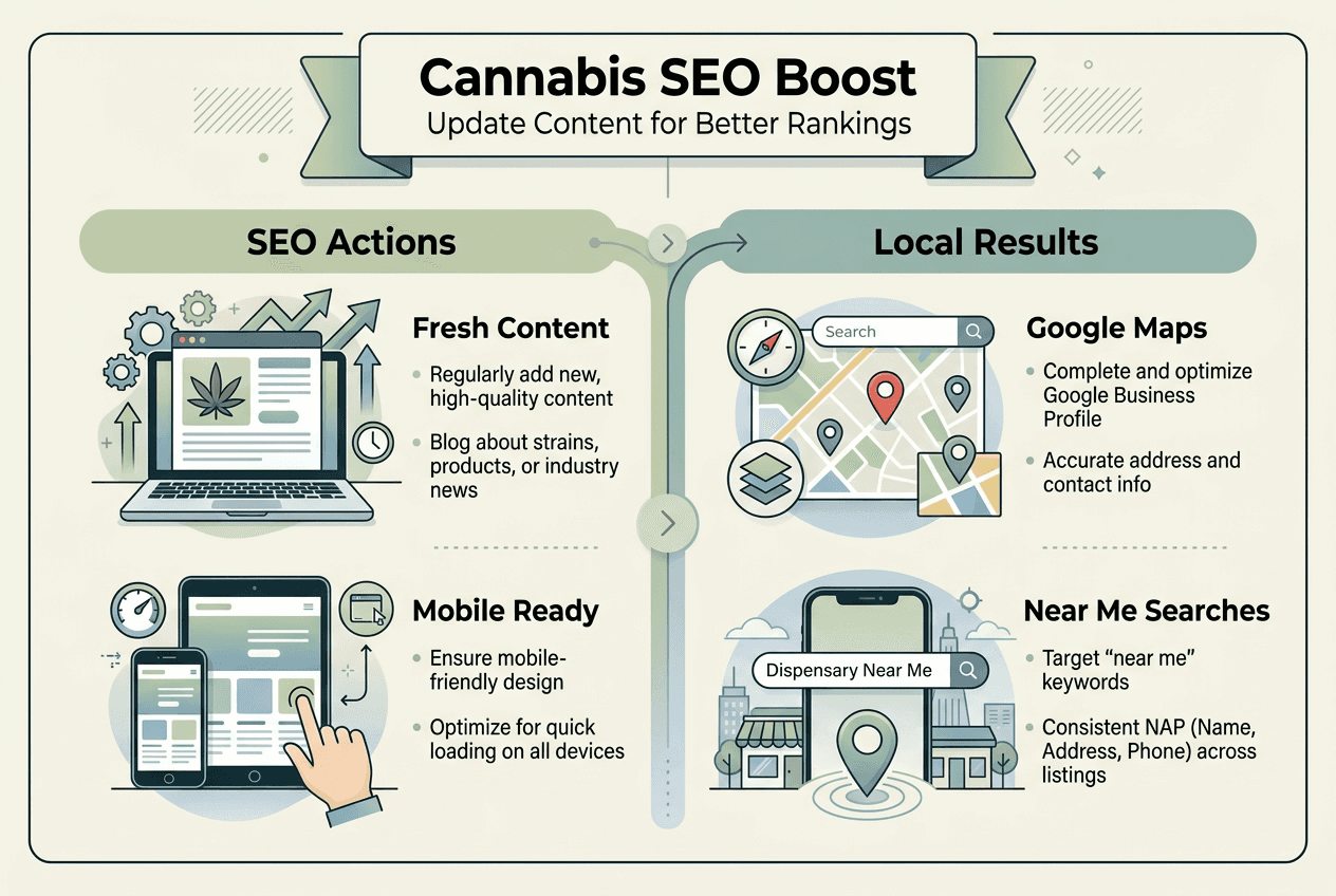 Infographic cannabis SEO and local visibility