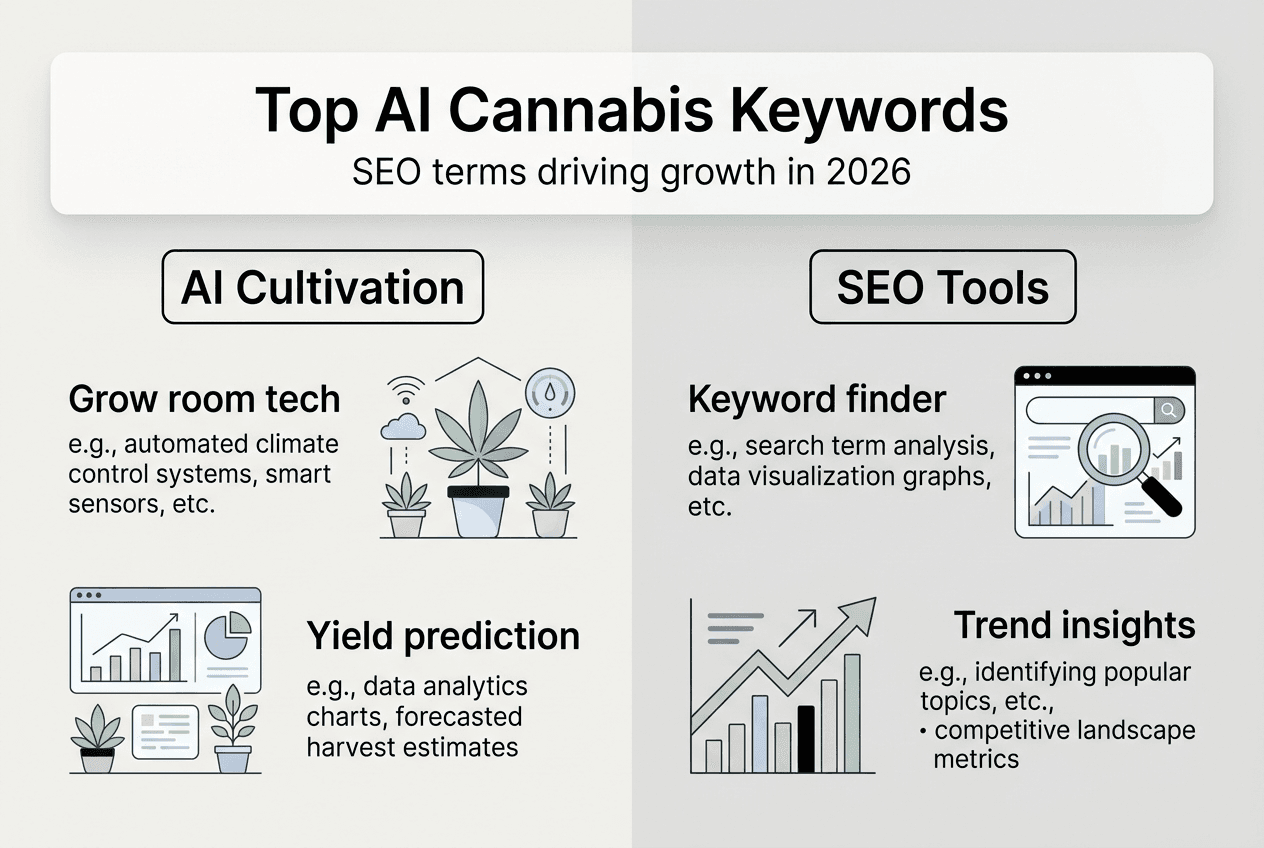 Infographic highlighting key AI SEO keywords