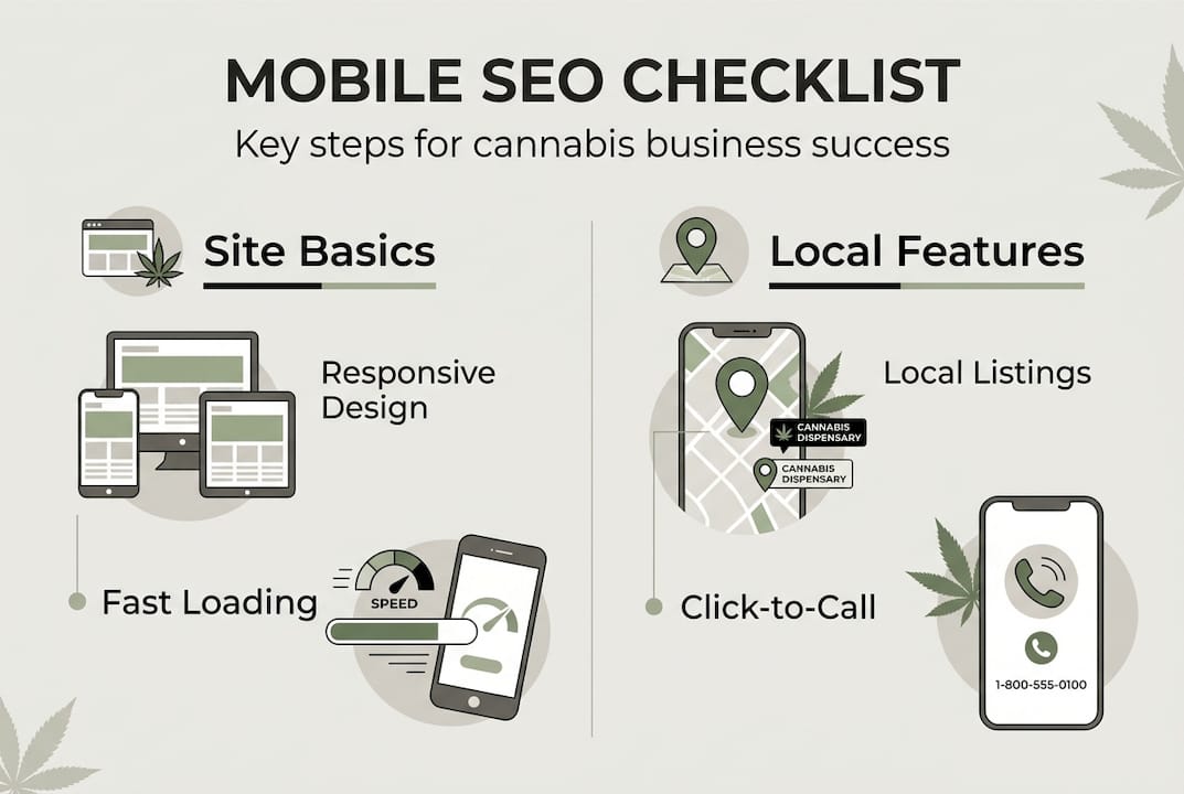 Infographic showing mobile SEO checklist