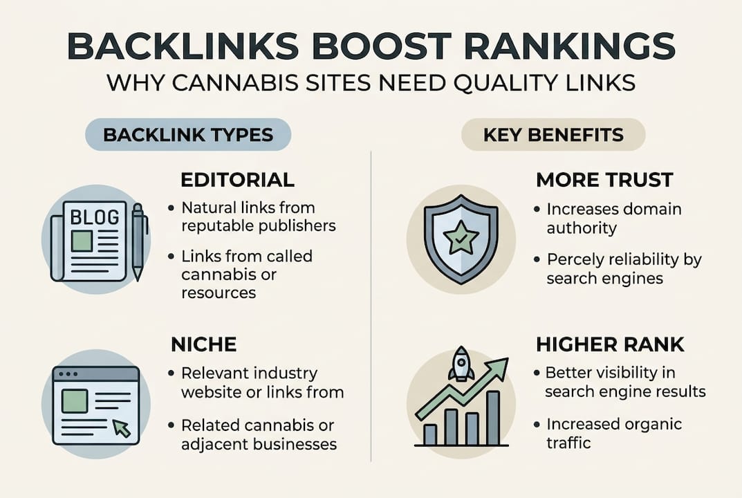 Infographic about backlinks for cannabis SEO