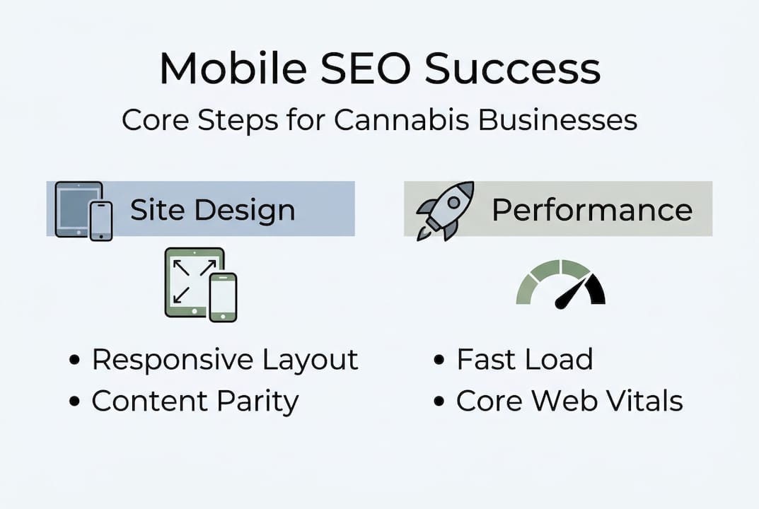 Infographic shows mobile SEO steps for cannabis sites