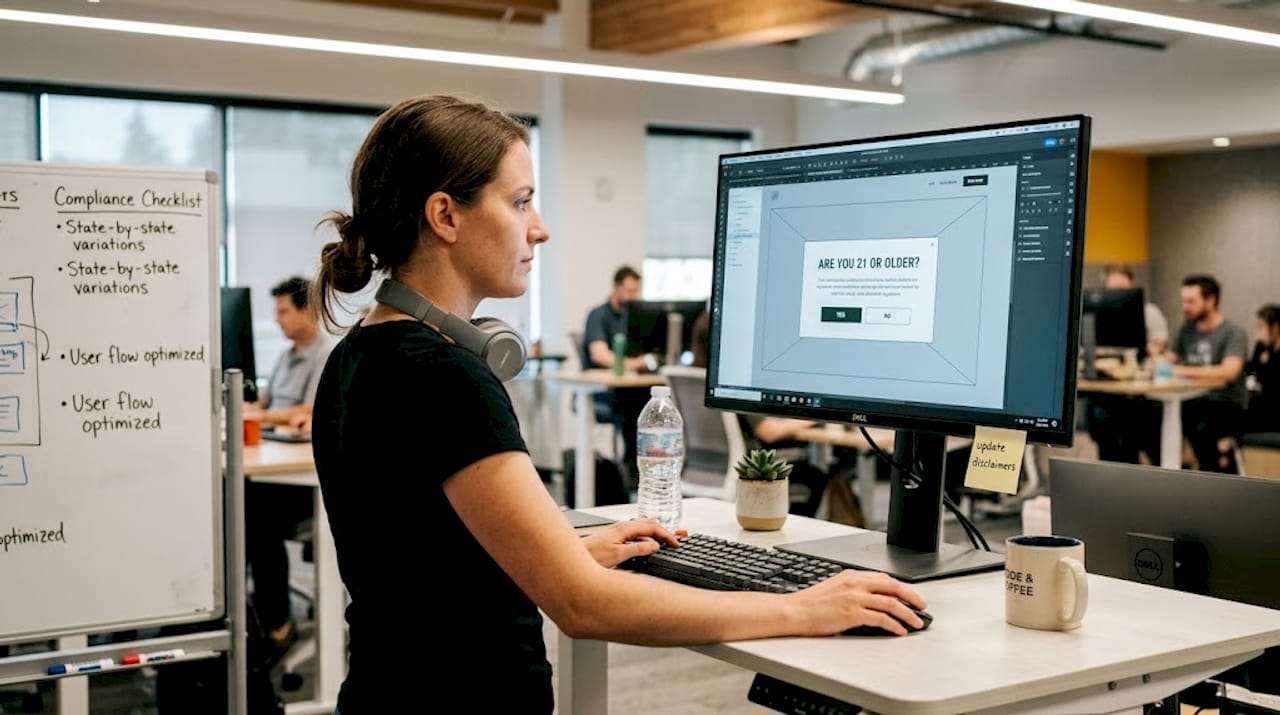 Designer updating cannabis website compliance page