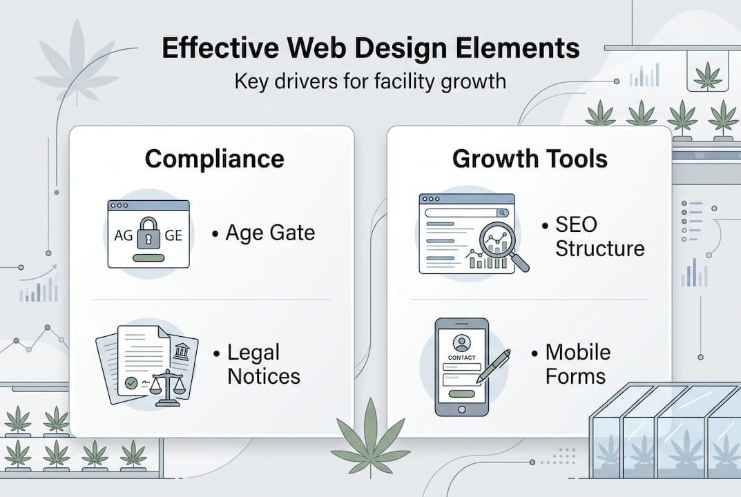 Infographic on web design drivers for growth