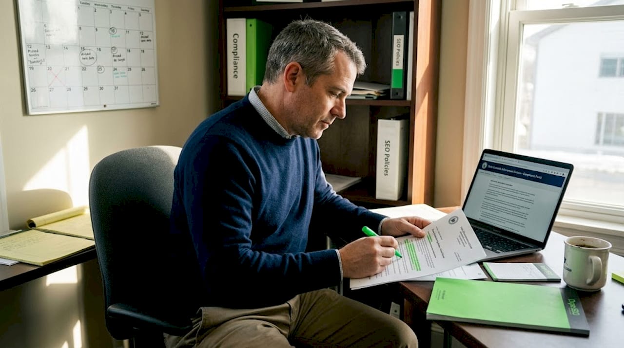 Compliance officer reviewing hemp industry regulations