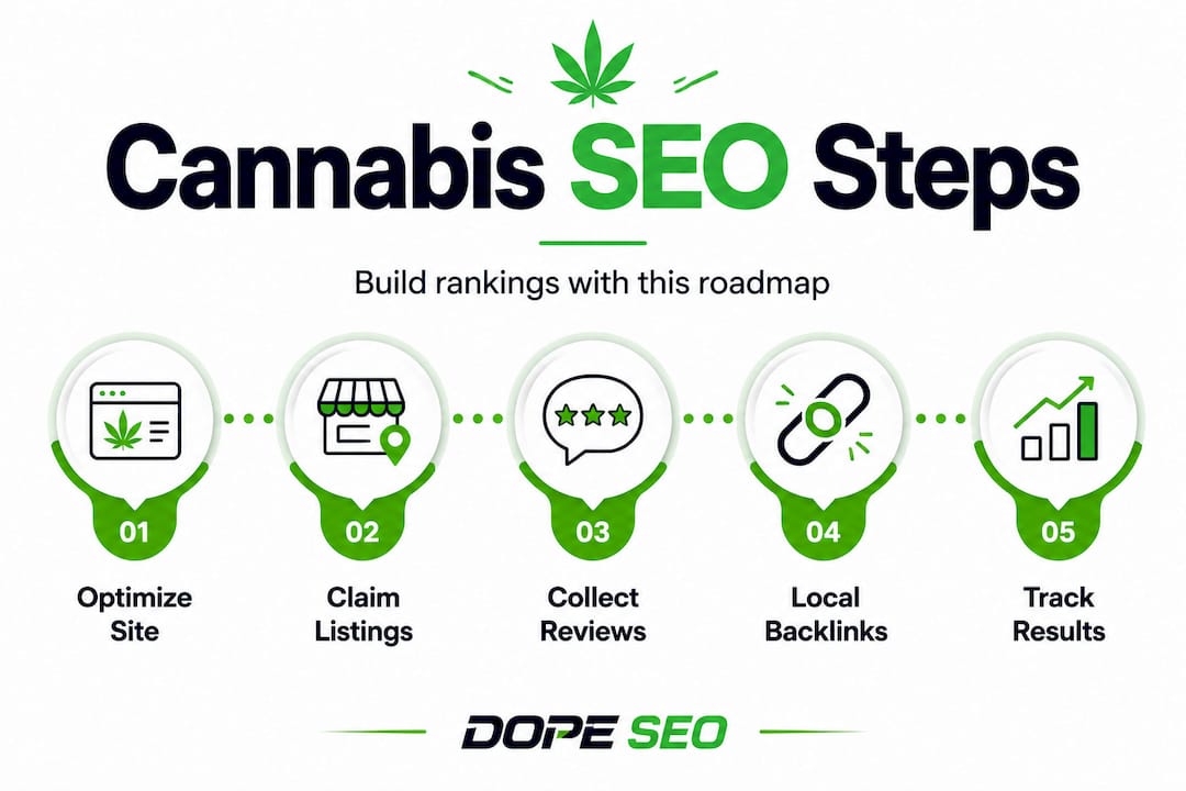 Infographic of cannabis SEO improvement steps