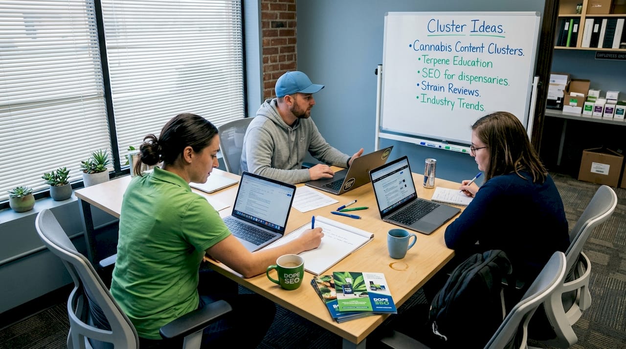 Dispensary team meeting on content topics