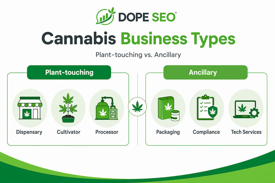 Infographic comparing cannabis business types