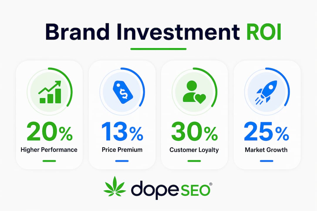 Infographic showing measurable ROI from cannabis branding investments