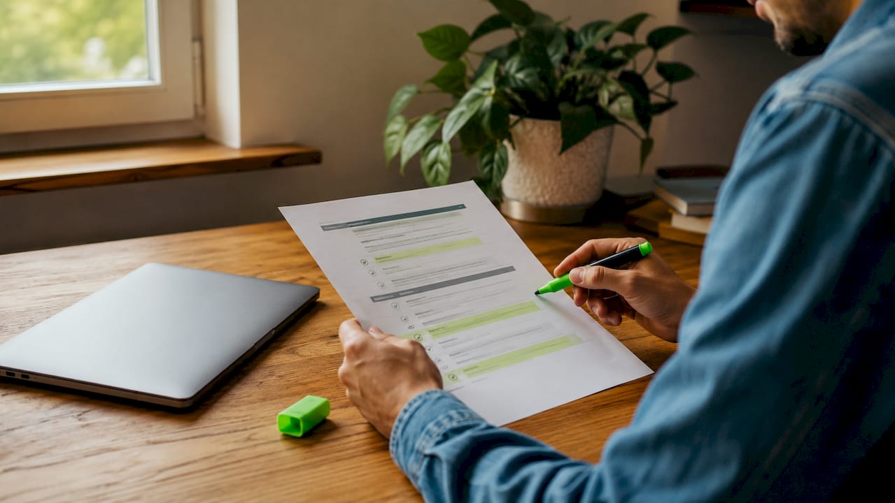 Hands reviewing core meta tags checklist