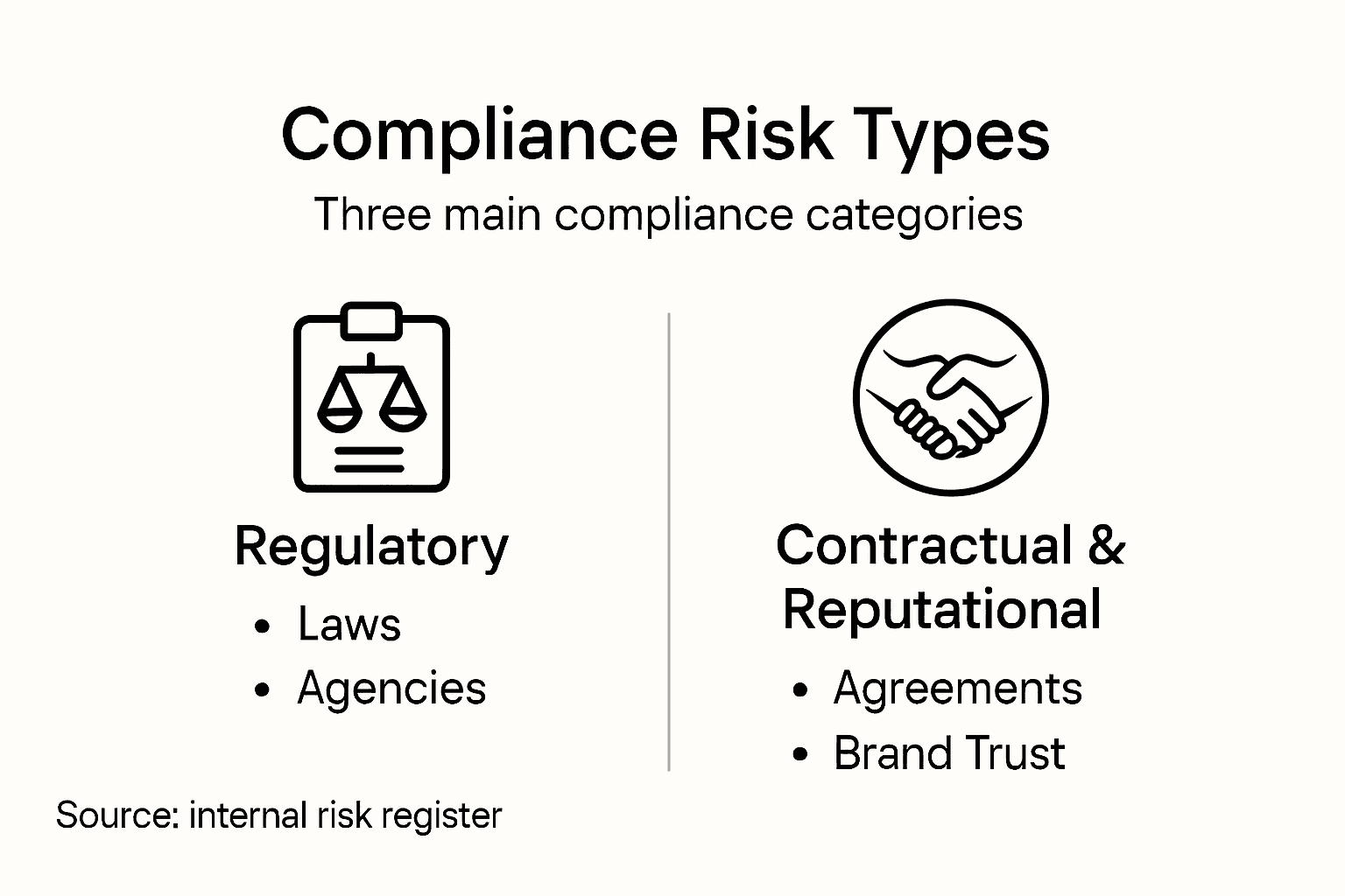 Infographic outlining compliance risk types