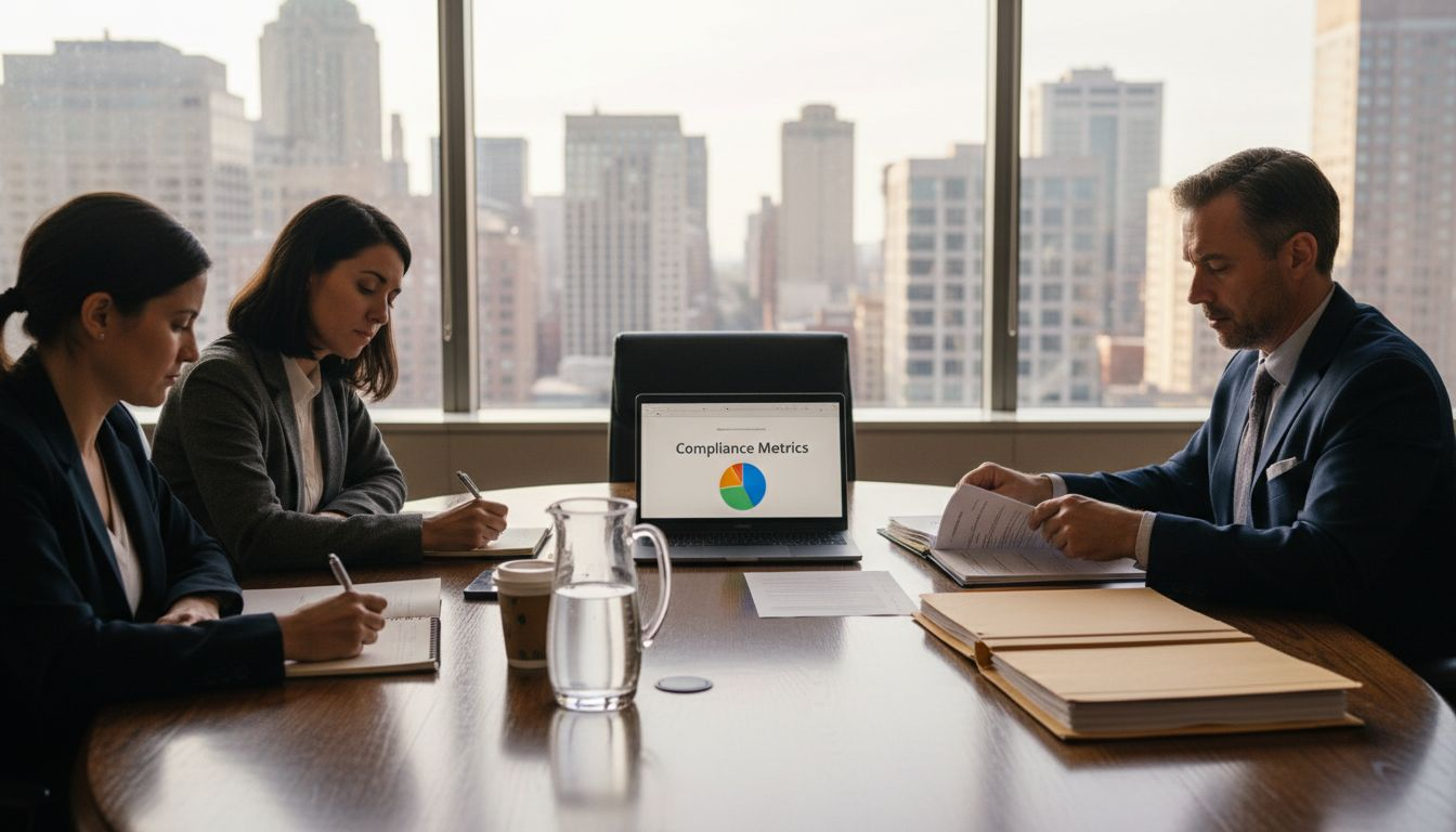 Bank board members in compliance meeting