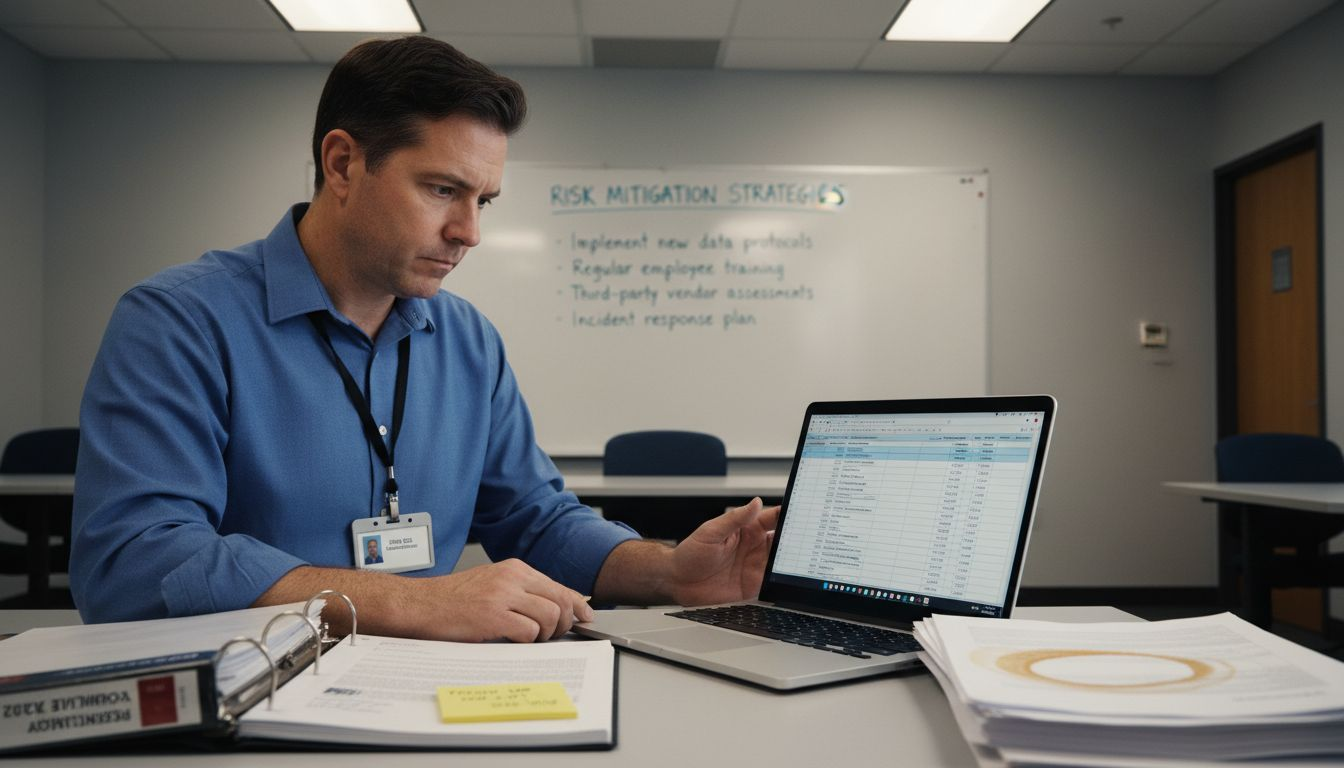 Compliance manager engaged in risk management training