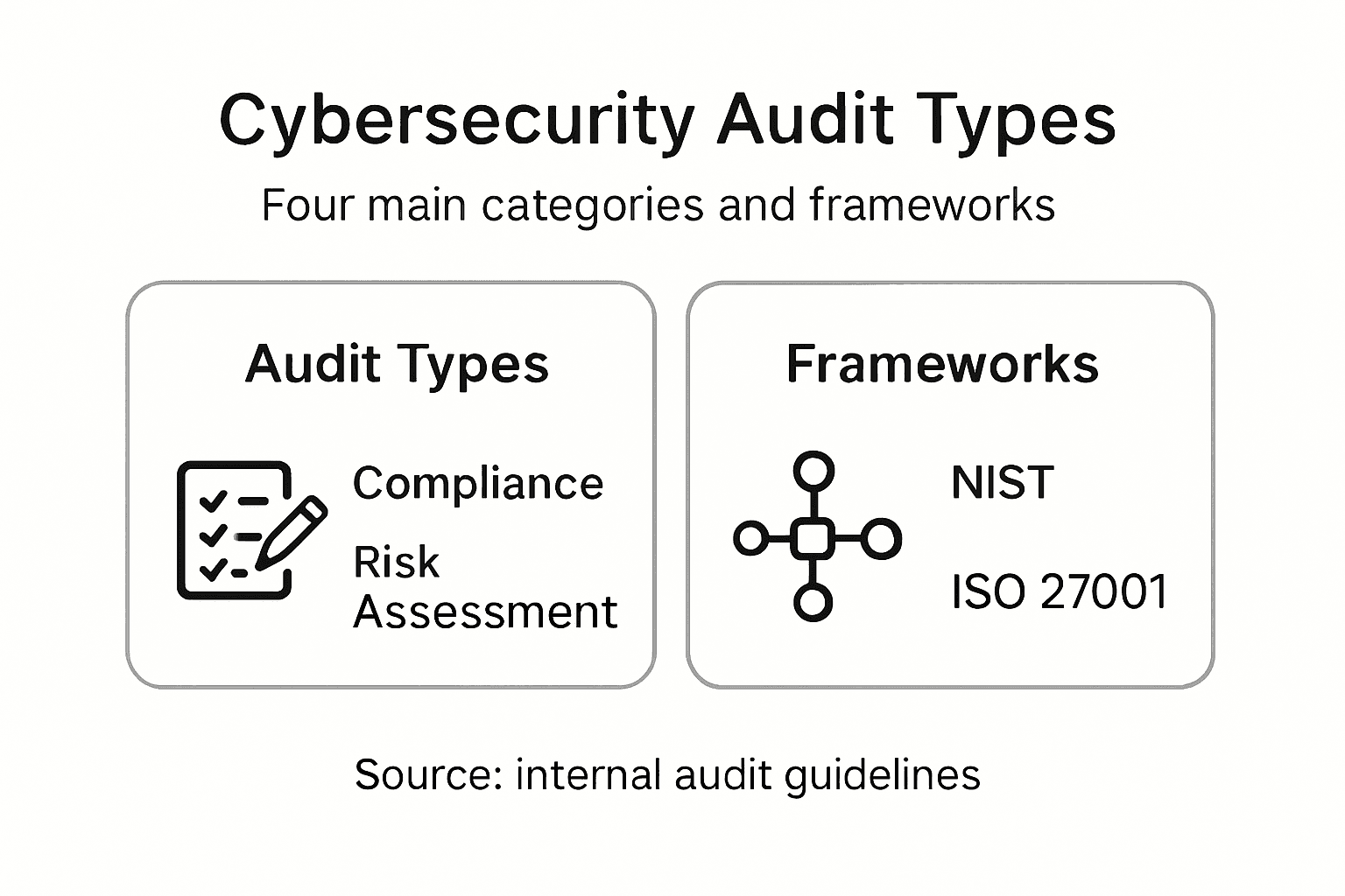 Infographic of audit types and frameworks