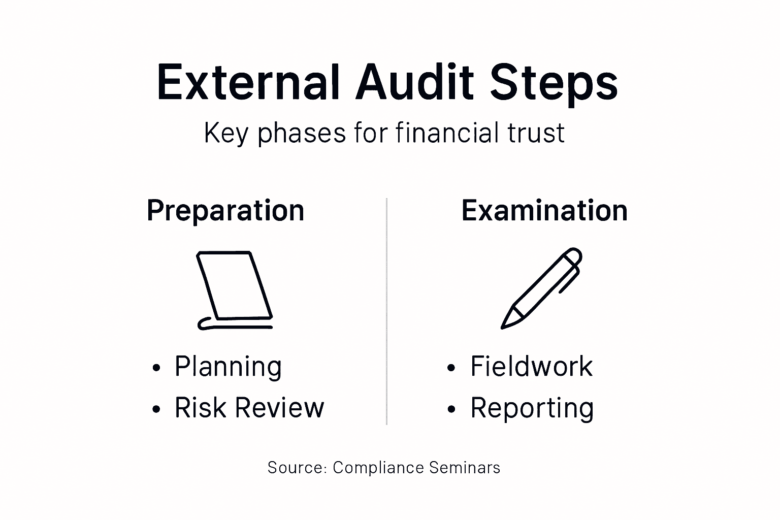 Infographic shows main external audit process steps