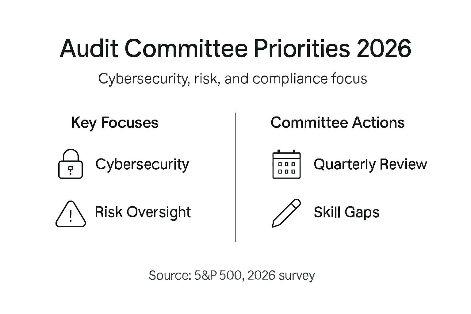 Infographic on audit committee top priorities 2026