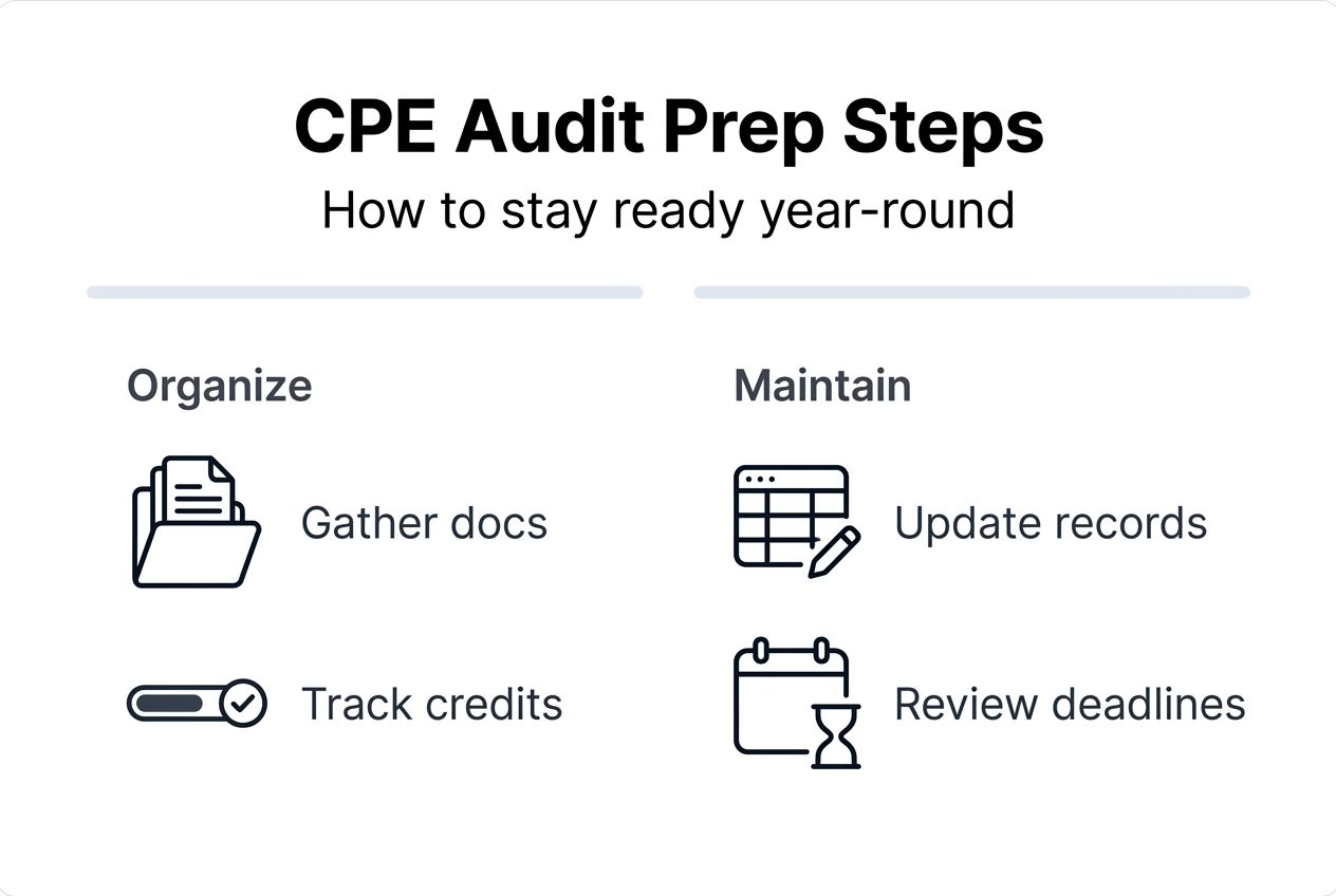 Infographic outlining CPE audit preparation steps